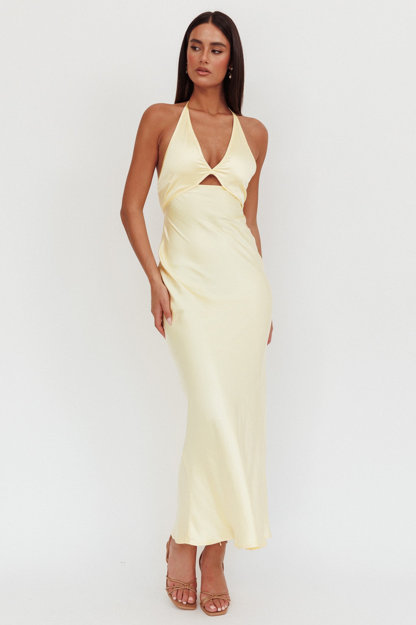 Jassinta Keyhole Bust Maxi Dress Lemon - XL Jassinta Keyhole Bust Maxi Dress Lemon - XL