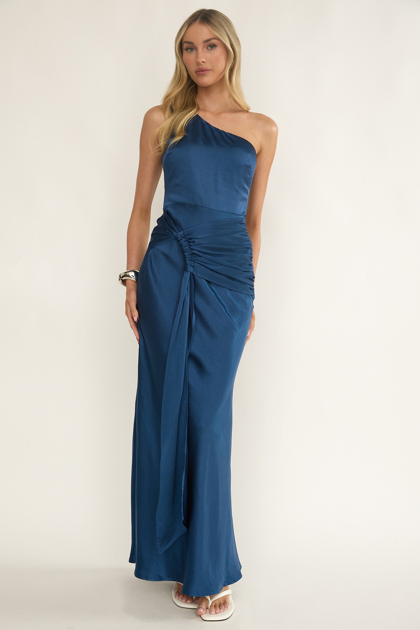 selfie leslie one shoulder dress Carmel One-Shoulder Sash Maxi Dress Ice