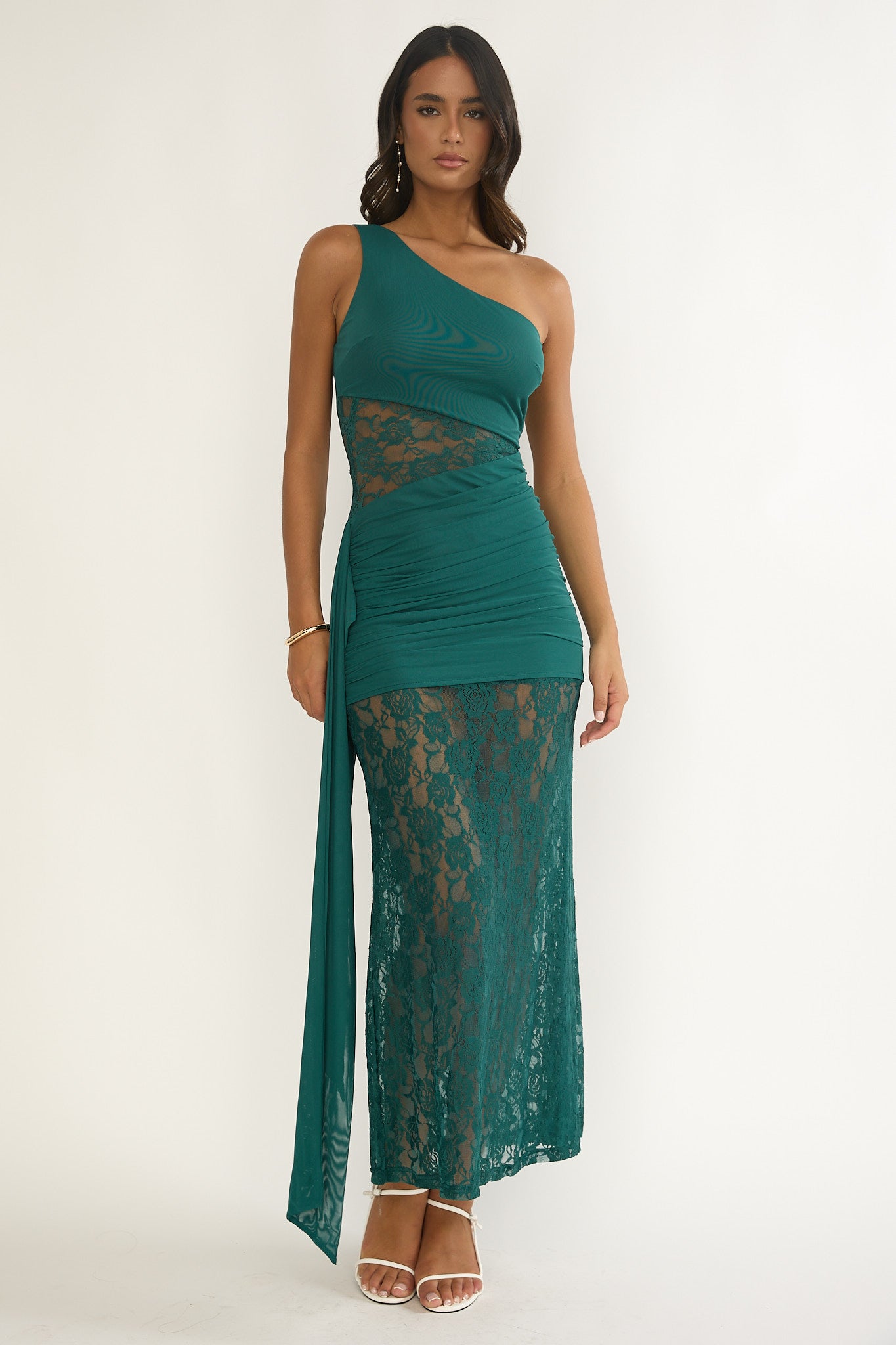 Luli Waist Sash Halter Maxi Dress Lace Teal Luli Waist Sash Halter Maxi Dress Lace Teal