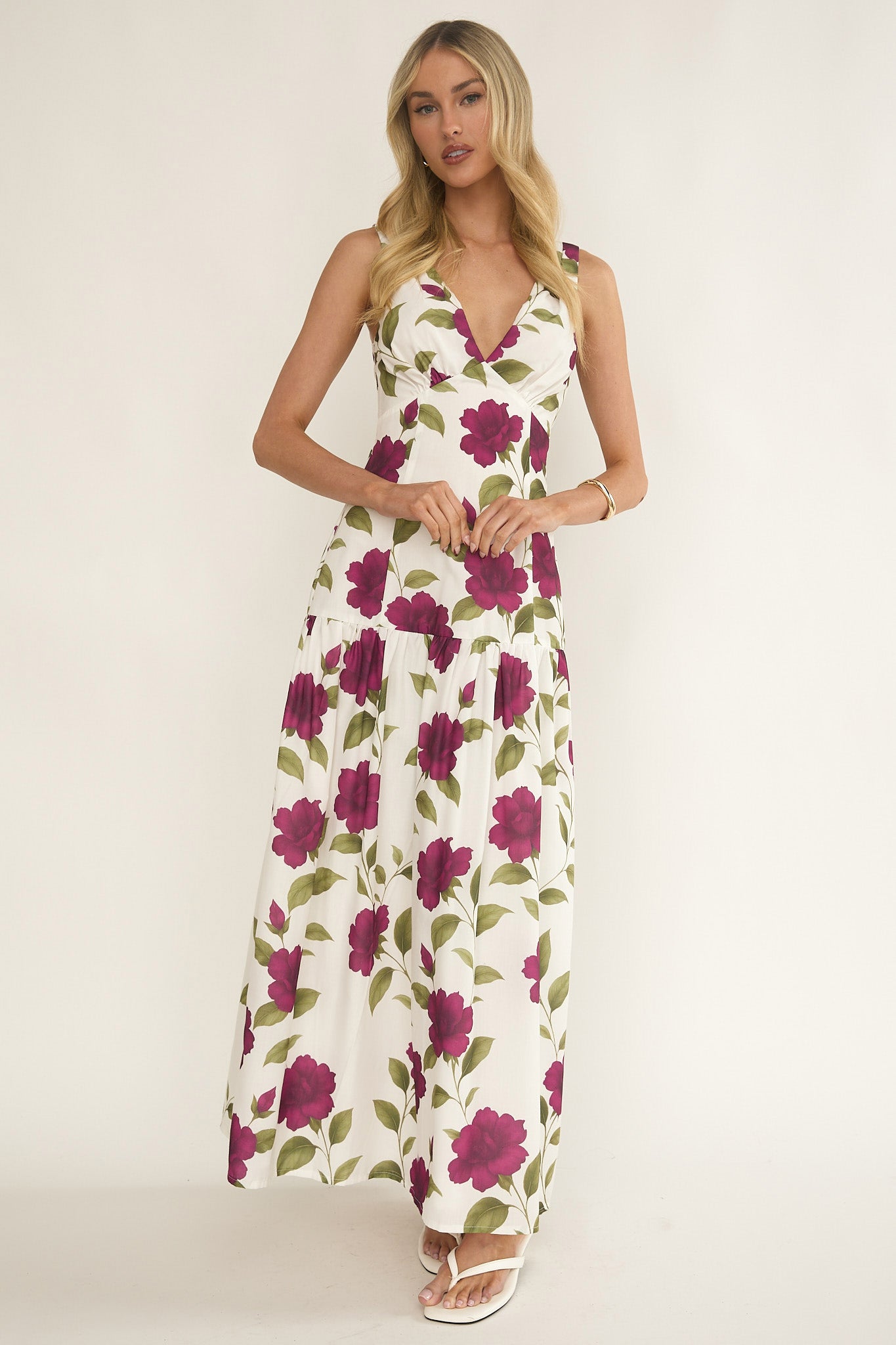Begonia Drop Waist Maxi Dress Allegra Floral Begonia Drop Waist Maxi Dress Allegra Floral