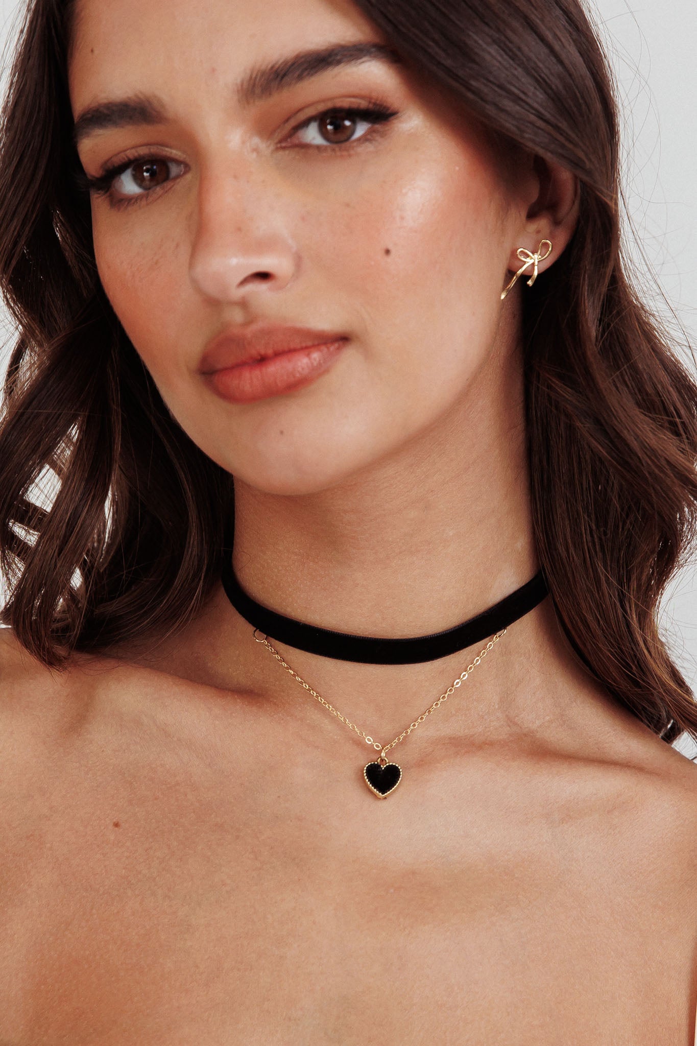 Rosie Velvet Heart Choker Necklace Black | Selfie Leslie