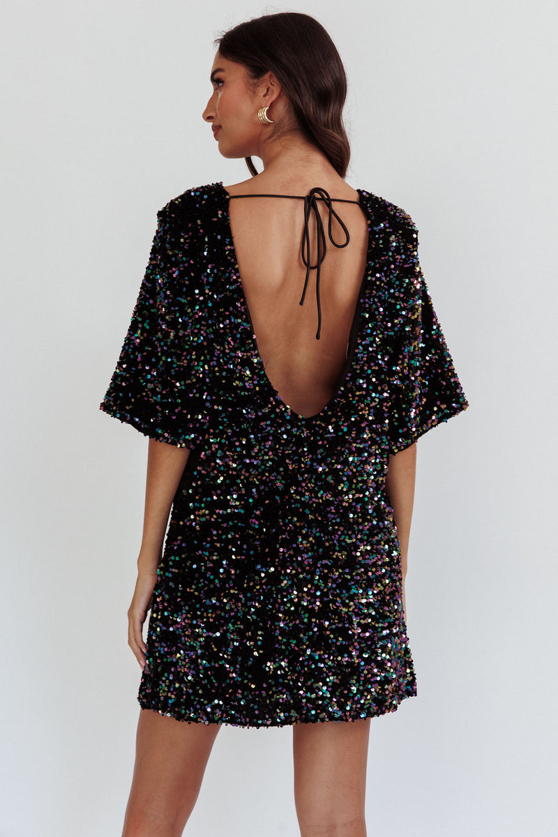 Miramar Backless Sequin Dress Fuchsia main image 0