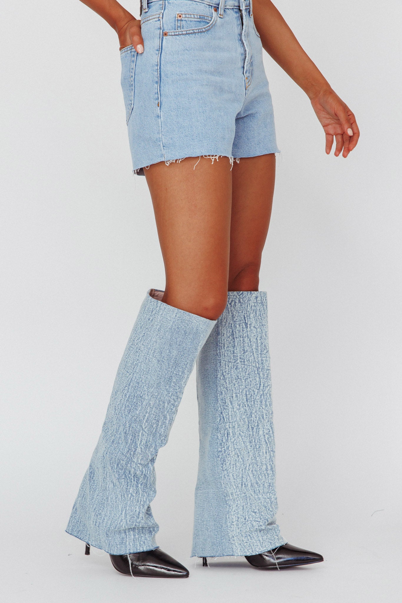 AZALEA WANG Appealing-Denim Stiletto Boot– Selfie Leslie