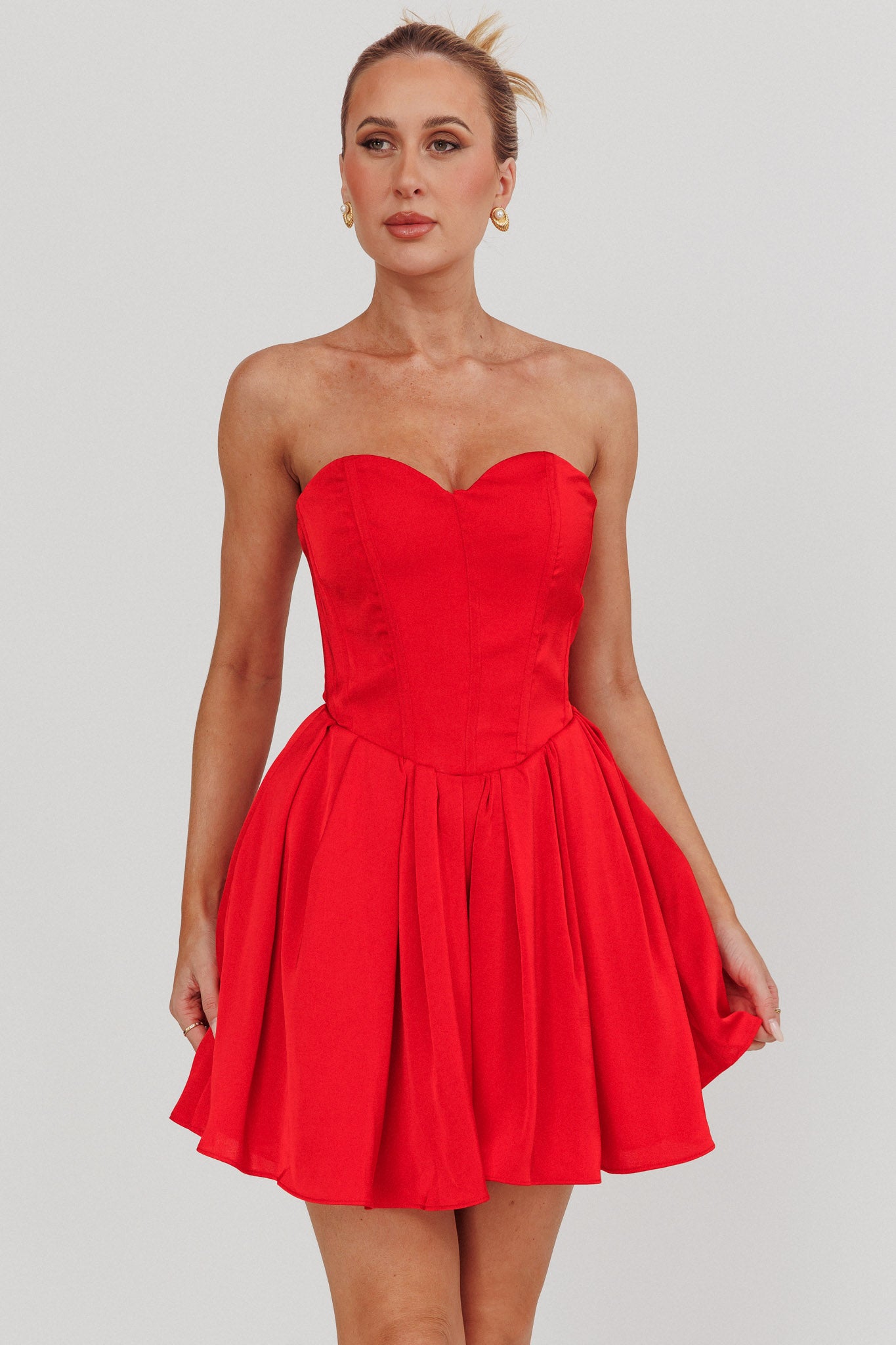 white christmas dresses What I Like Sweetheart Neckline Mini Dress Red