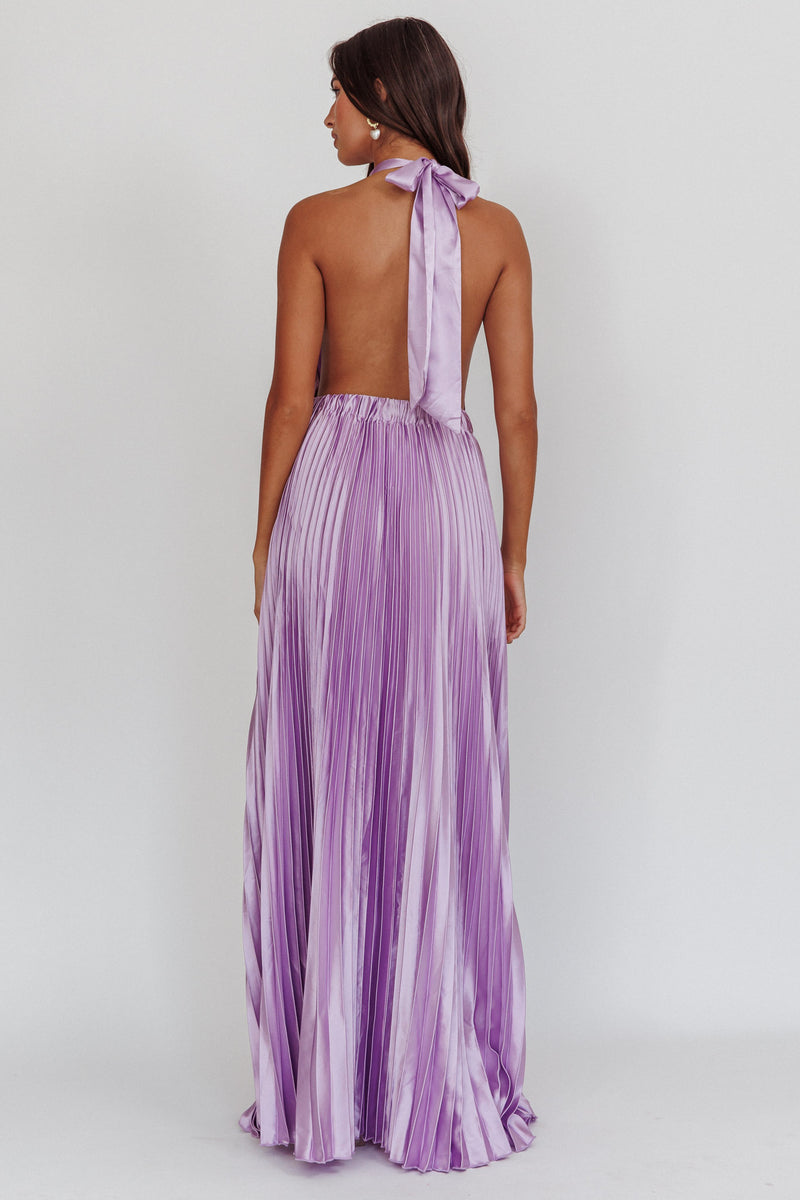 Monica Pleated Strapless Maxi Dress (Light Lavender) main image 1