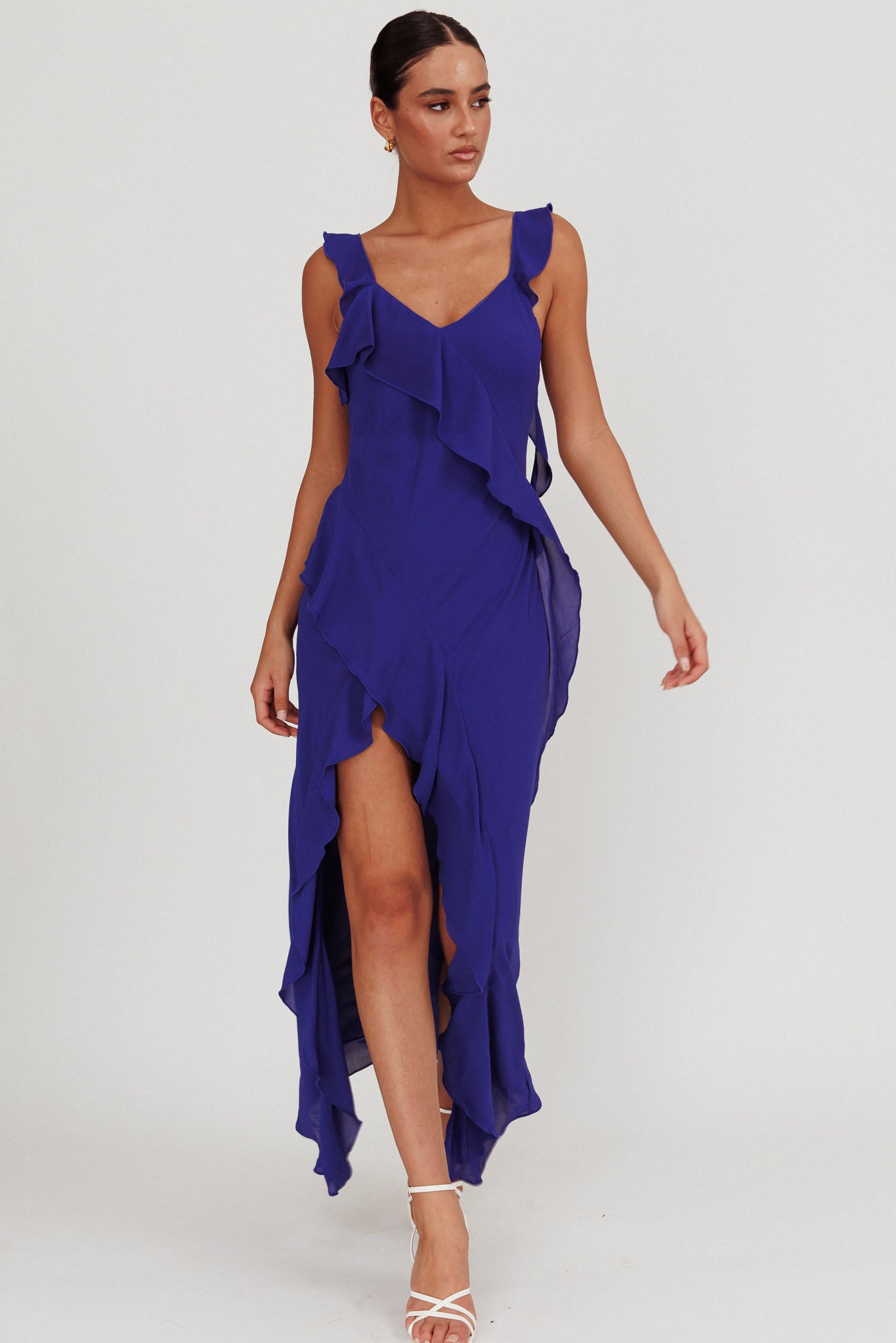 Joyride Ruffle Maxi Dress Royal Blue | Selfie Leslie Joyride Ruffle Maxi Dress Royal Blue | Selfie Leslie