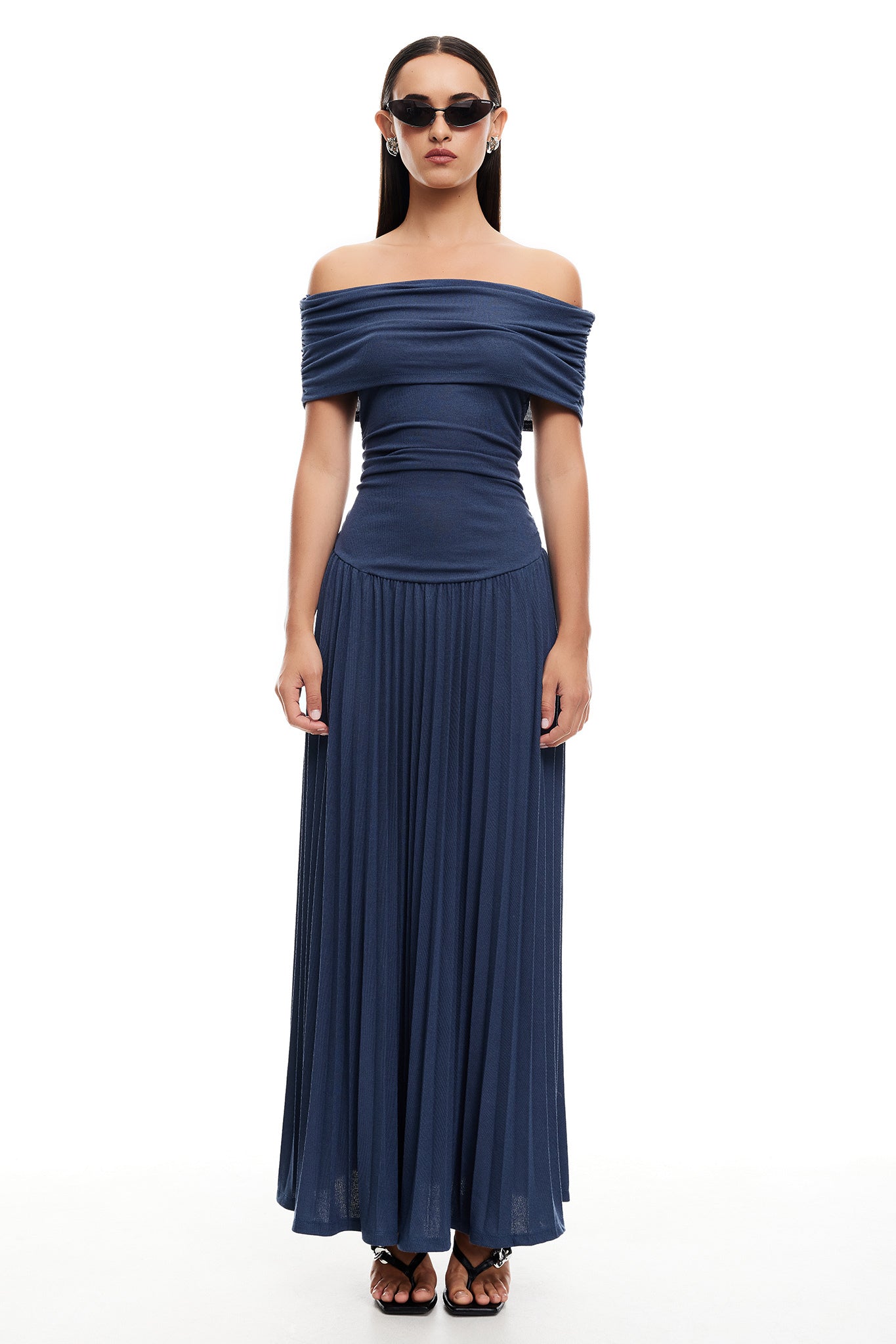 LIONESS Field Of Dreams Maxi Dress Navy– Selfie Leslie