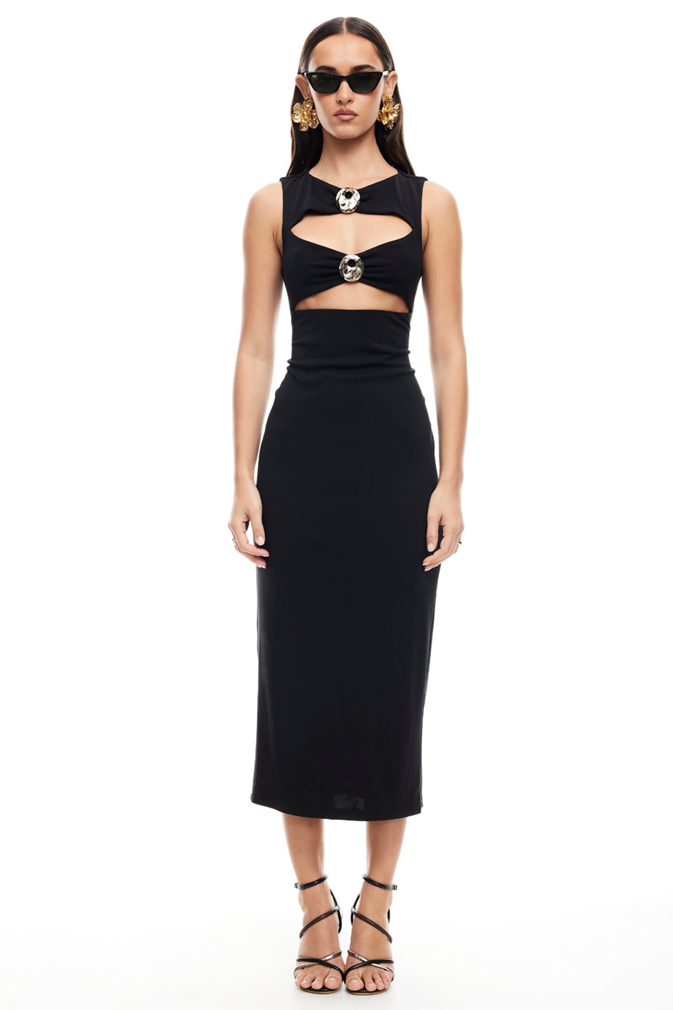 LIONESS After Hours Midi Dress Onyx | Selfie Leslie