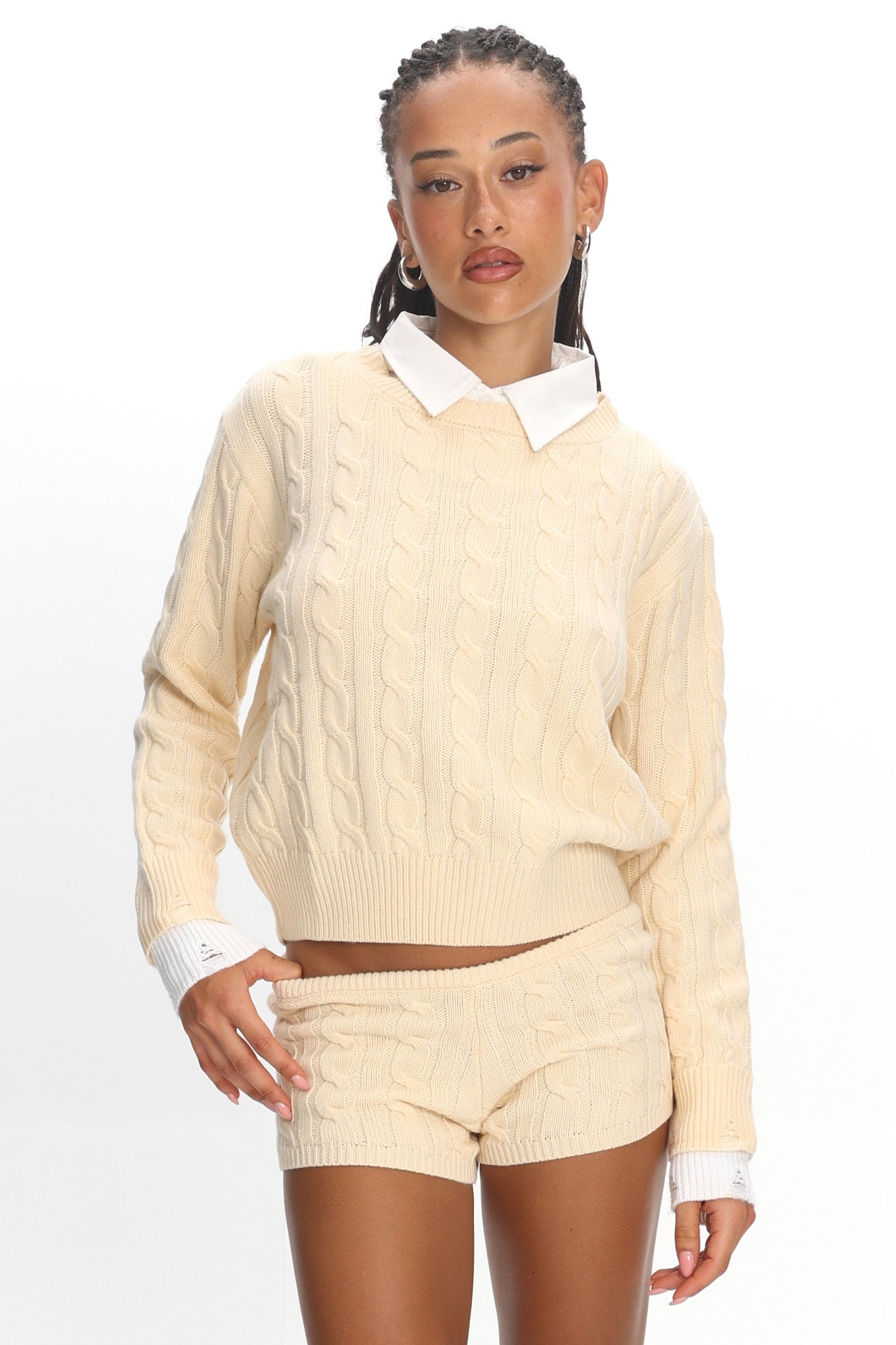 LIONESS Reborn Mini Shorts Cream | Selfie Leslie