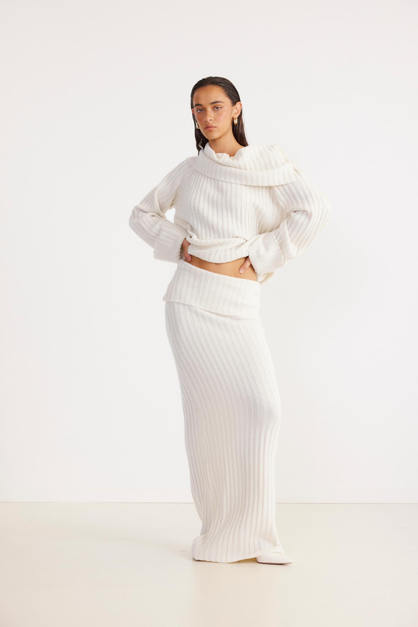 SNDYS Brooks Maxi Skirt White | Selfie Leslie