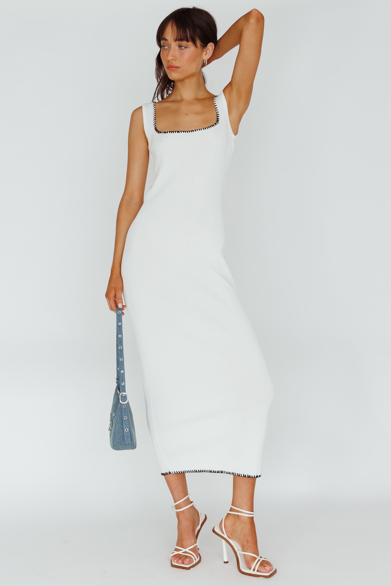 North Shore Blanket Stitch Knit Maxi Dress White | Selfie Leslie North Shore Blanket Stitch Knit Maxi Dress White | Selfie Leslie