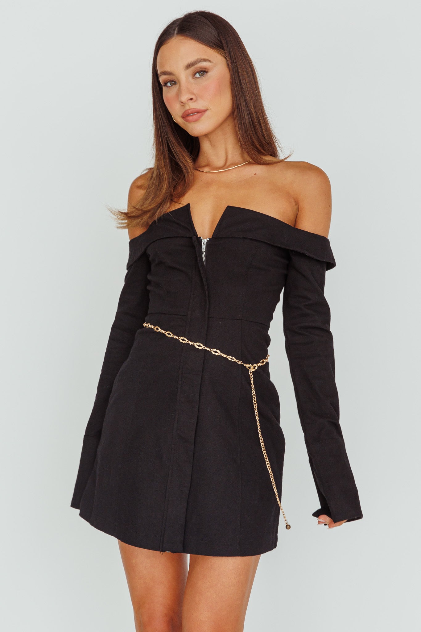 long sleeve black backless dress Gucci - Long Sleeve Black Backless Dress