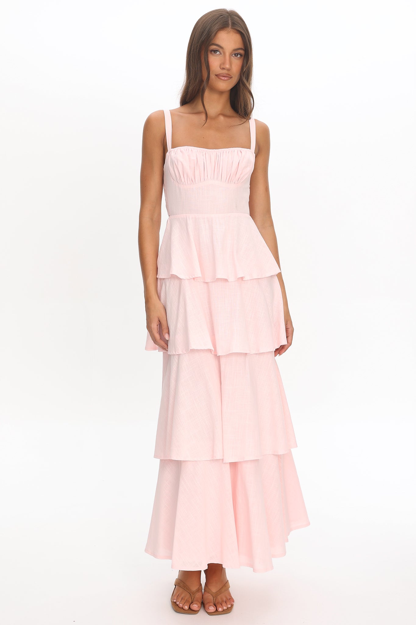 Provence Bloom Tiered Maxi Dress Rosewater | Selfie Leslie