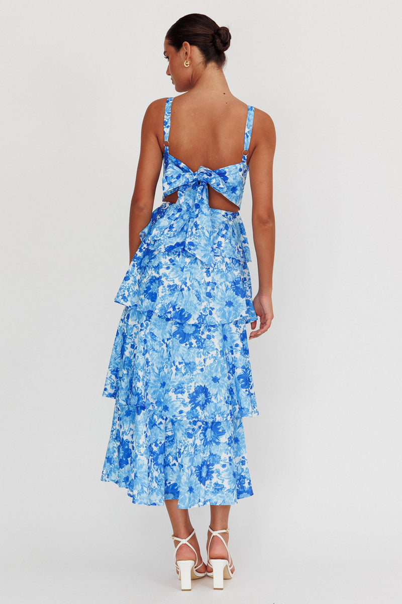 Beatrice Maxi Dress in Blue Floral main image 1