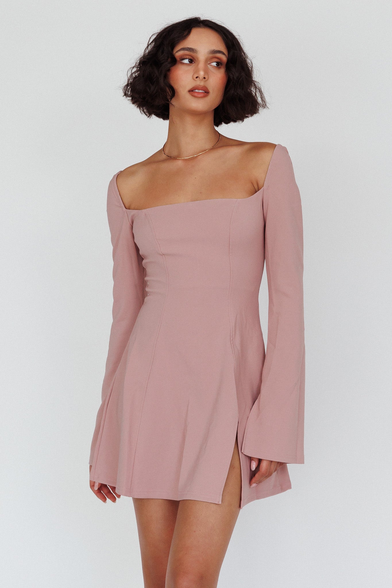 Women's Dresses Kieran Long Sleeve A-Line Mini Dress Blush M by Selfie Leslie Clearance Women's Dresses Kieran Long Sleeve A-Line Mini Dress Blush M by Selfie Leslie Clearance