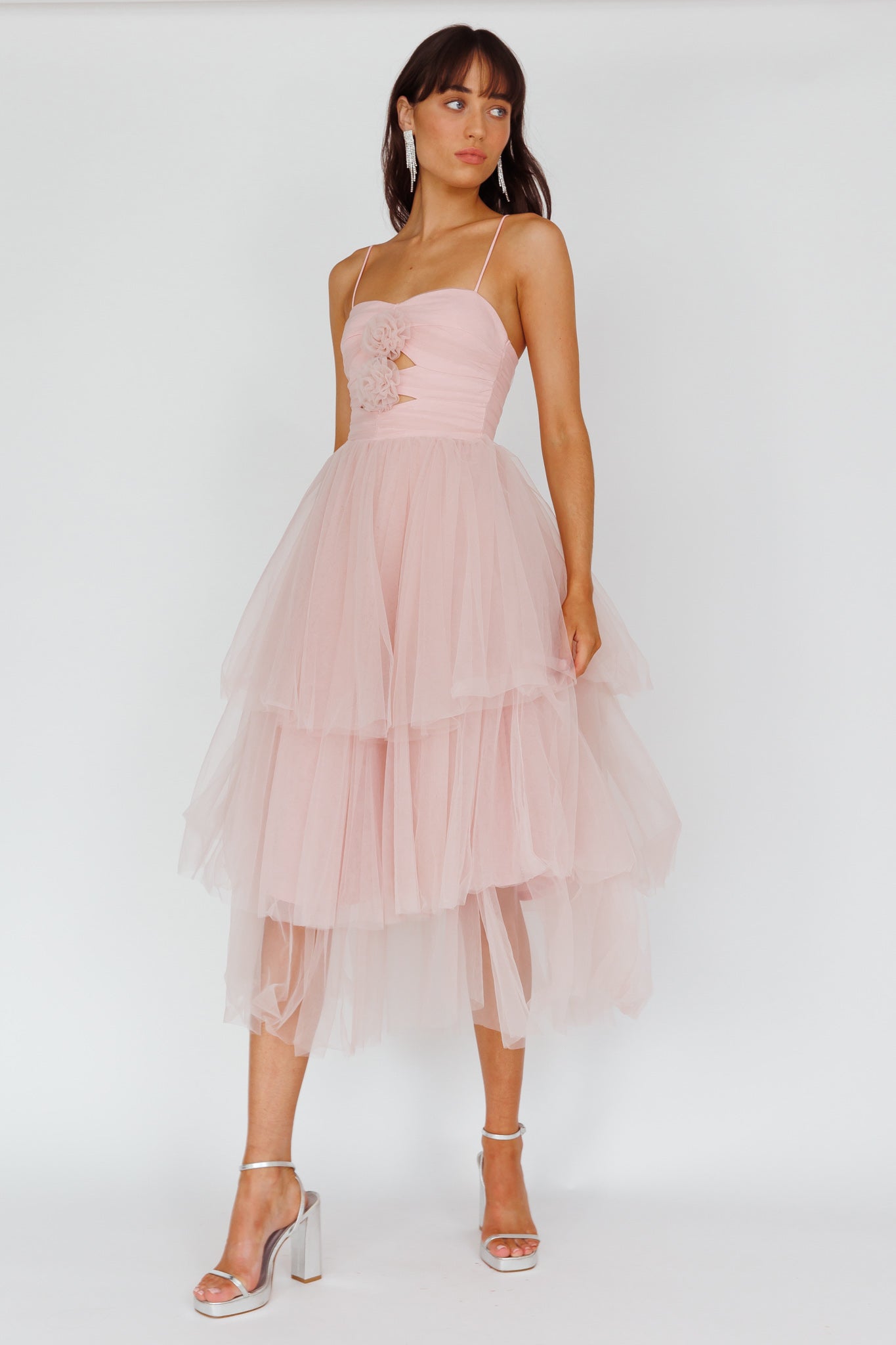 Midi Dress Venetian Rose Tulle Dress Lace Beads Bridesmaid Madison V Neck Tulle Midi Dress In Midi Dress Venetian Rose Tulle Dress Lace Beads Bridesmaid Madison V Neck Tulle Midi Dress In