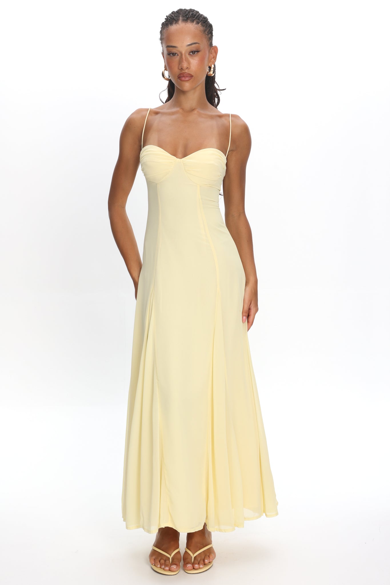 fitted lace wedding dress All Mine Godet Hem Maxi Dress Butter– Selfie Leslie