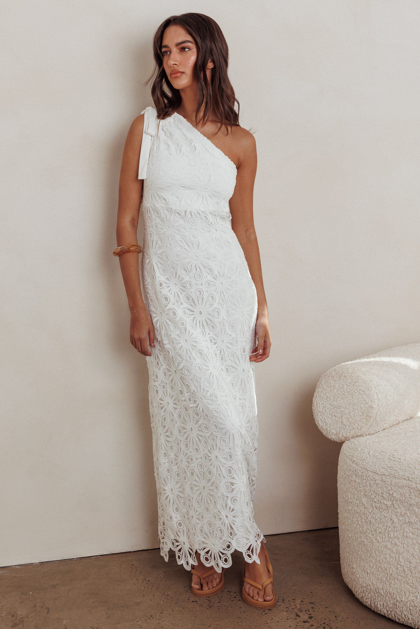 Artice One Shoulder Maxi Dress Off White Artice One Shoulder Maxi Dress Off White