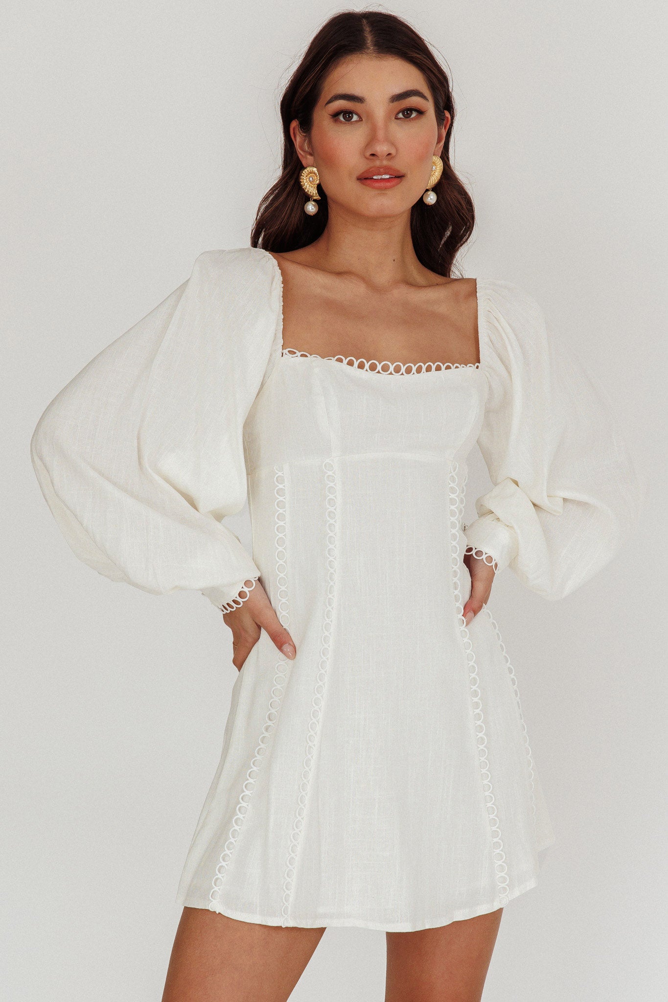 balloon sleeve cocktail dress Ashley Lauren 4549 - Oversized Puffed Sleeves Cocktail Dress 14 / Orchid