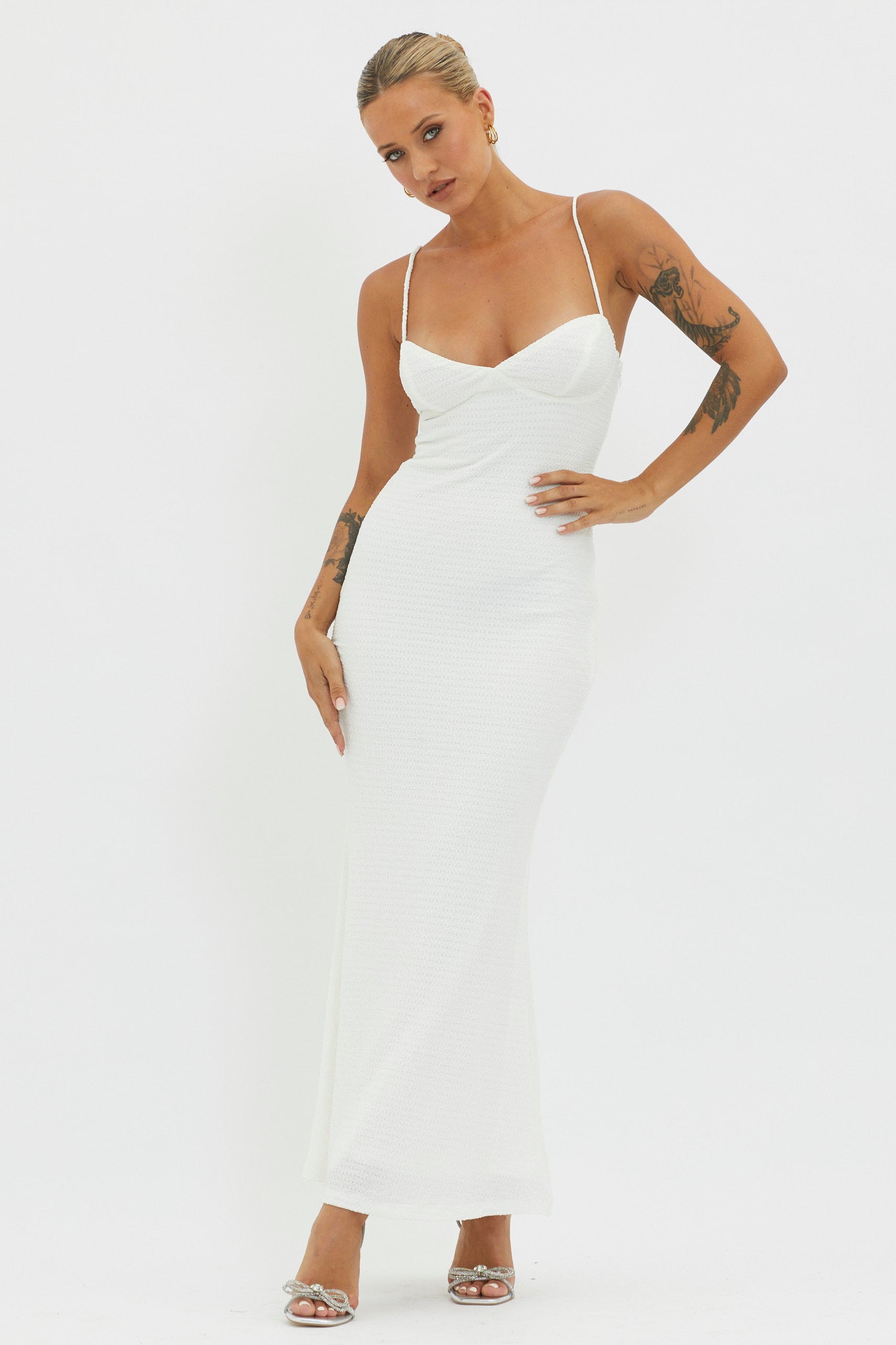 Lennox Elastic Back Bodycon Dress White - XL Lennox Elastic Back Bodycon Dress White - XL