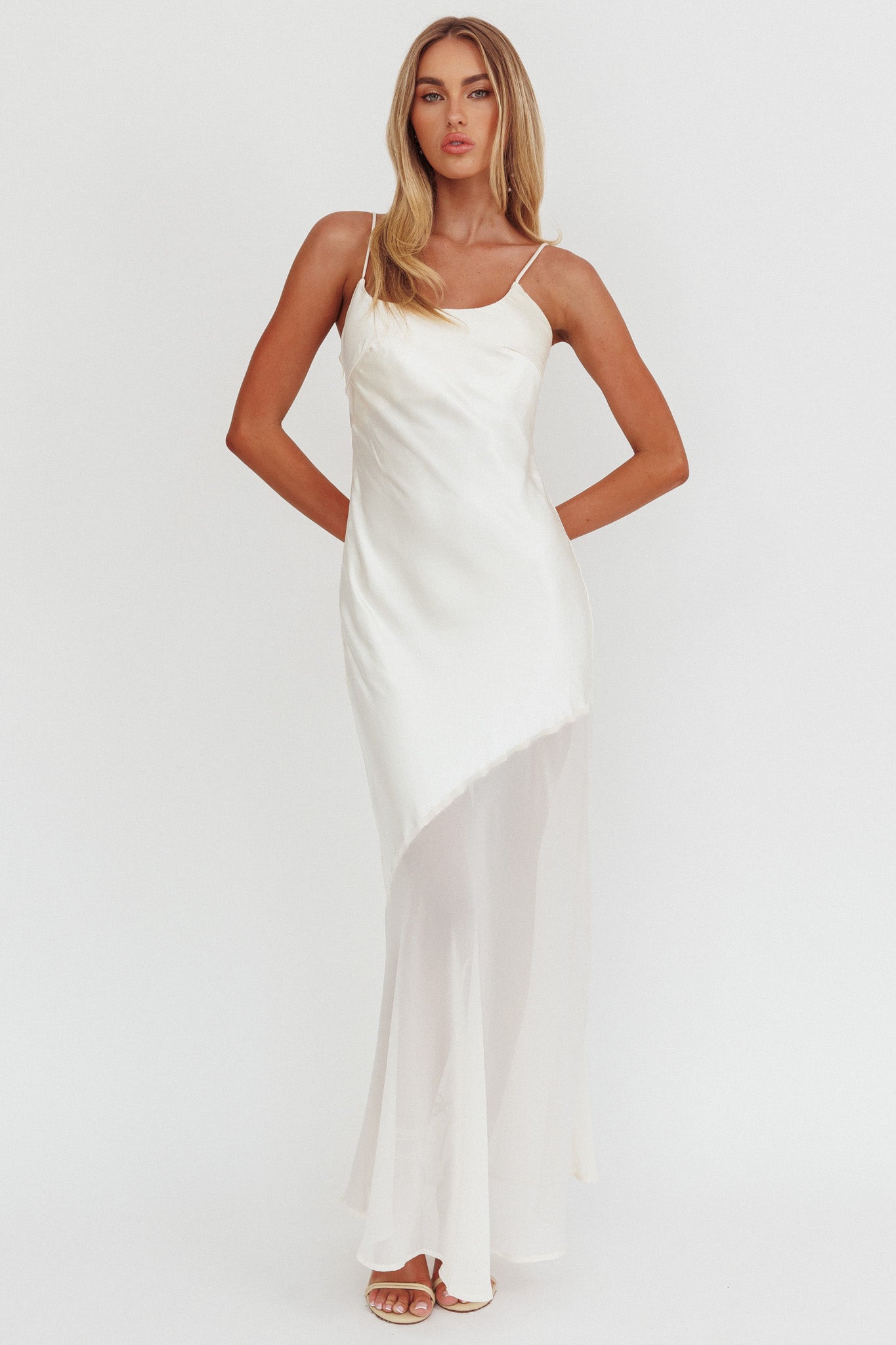 white christmas dresses Amoris by Ladivine T726W - Long Chiffon Column Dress main image 1