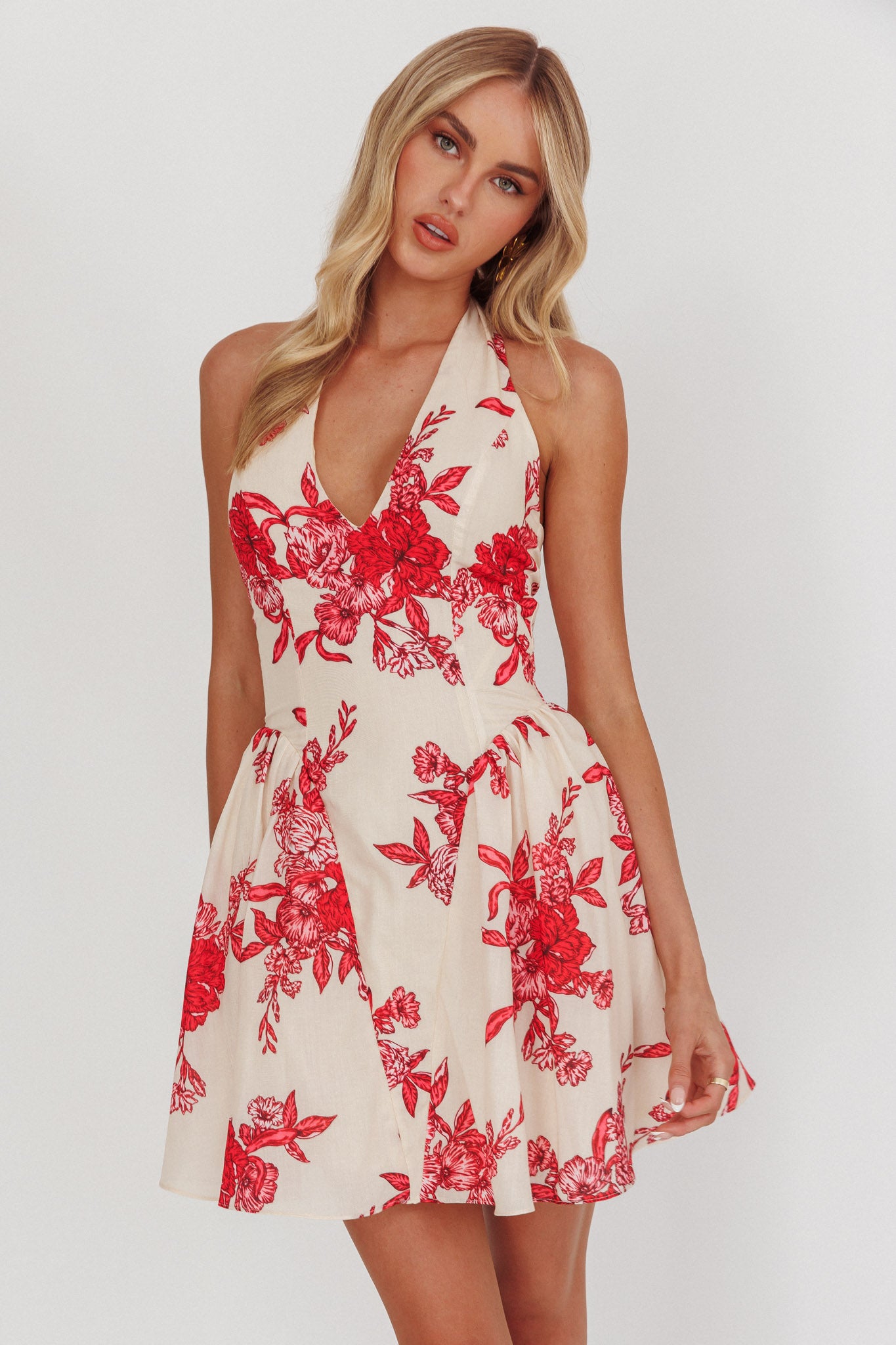 open lace back dress Red Frill Sleeve Layla Midi Dress main image 0