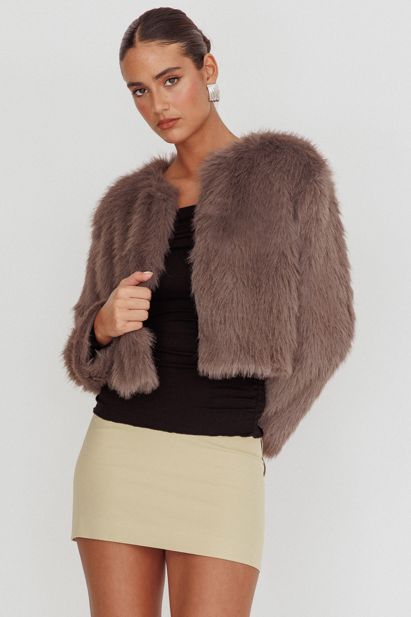 Snow Bunny Faux Fur Jacket Grey | Selfie Leslie Snow Bunny Faux Fur Jacket Grey | Selfie Leslie