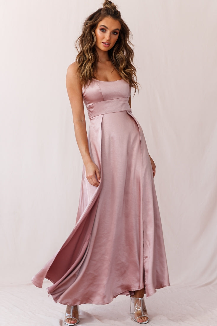 Joanne Empire Waist Maxi Dress Rose Gold Selfie Leslie Joanne Empire Waist Maxi Dress Rose Gold Selfie Leslie