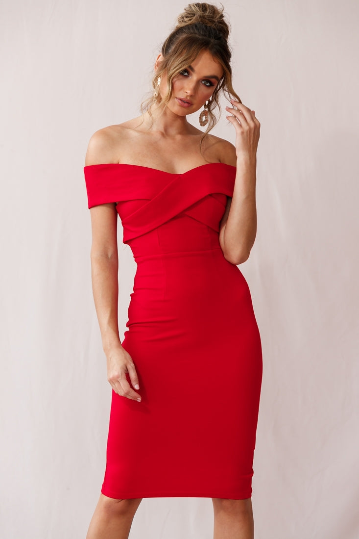 Corrine Elegant Off The Shoulder Bodycon Dress Red | Selfie Leslie Corrine Elegant Off The Shoulder Bodycon Dress Red | Selfie Leslie