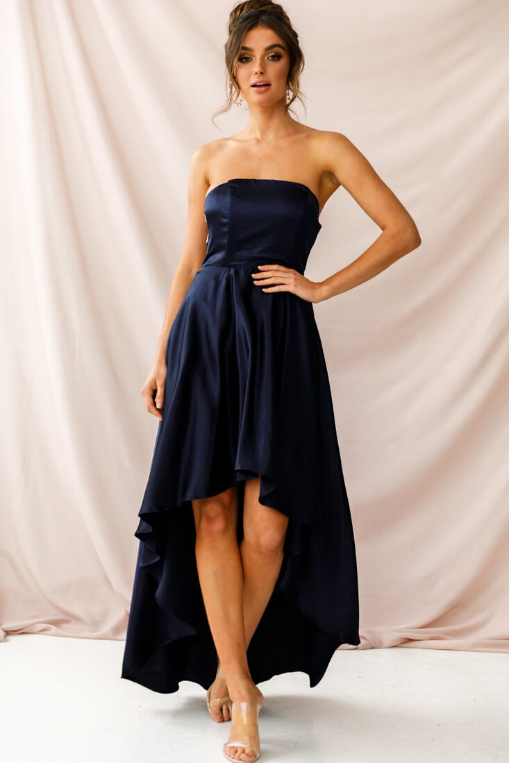 Belle Strapless High-Low Hem Dress Navy | Selfie Leslie Belle Strapless High-Low Hem Dress Navy | Selfie Leslie