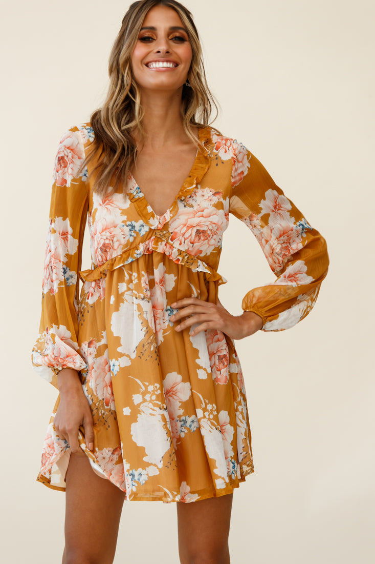 yellow babydoll dress long sleeve Yellow Babydoll Mini Dress  Moda Boutique