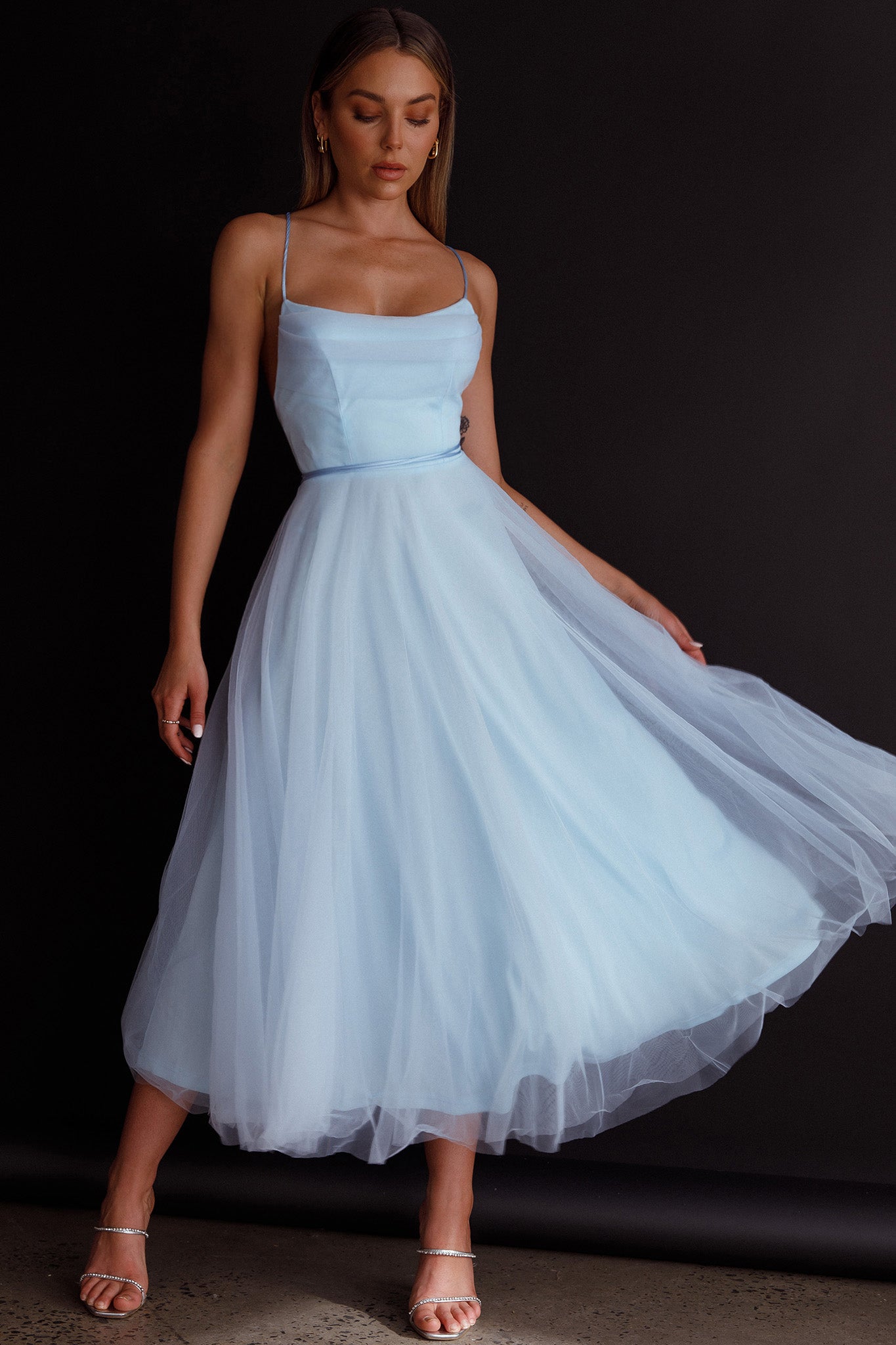 princess polly baby blue dress Tara Maxi Dress in Pastel Blue main image 0