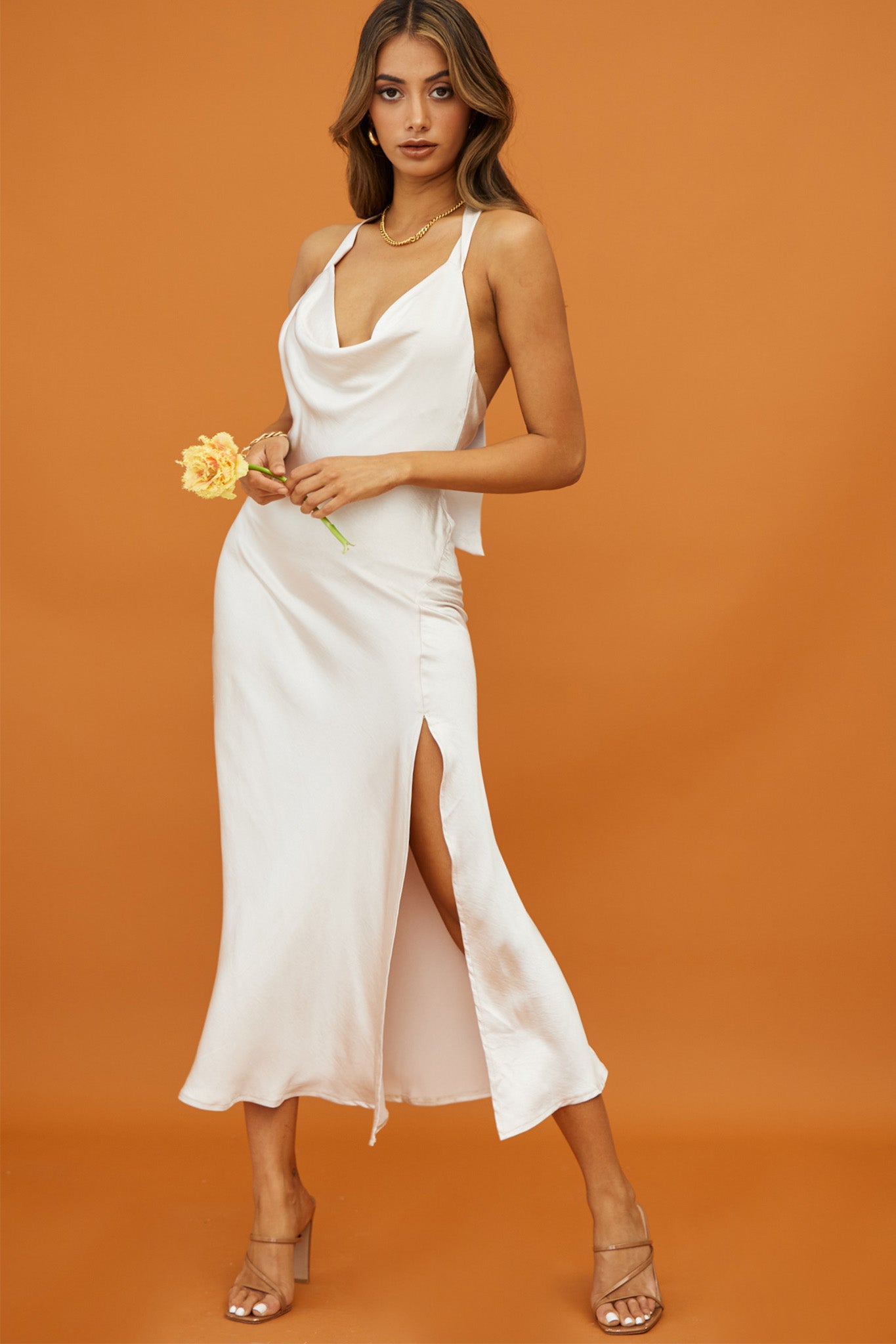 champagne slip dress midi Miss Selfridge satin lace trim button through midi slip dress in champagne