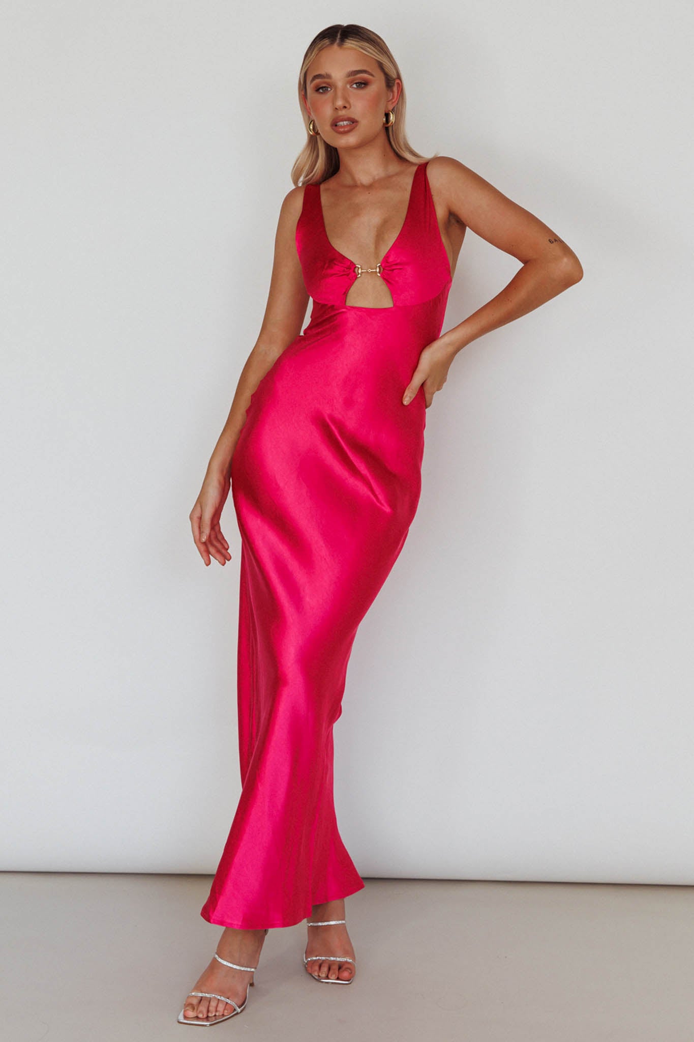 Blushing Beauty Horsebit Accent Maxi Dress Hot Pink | Selfie Leslie Blushing Beauty Horsebit Accent Maxi Dress Hot Pink | Selfie Leslie