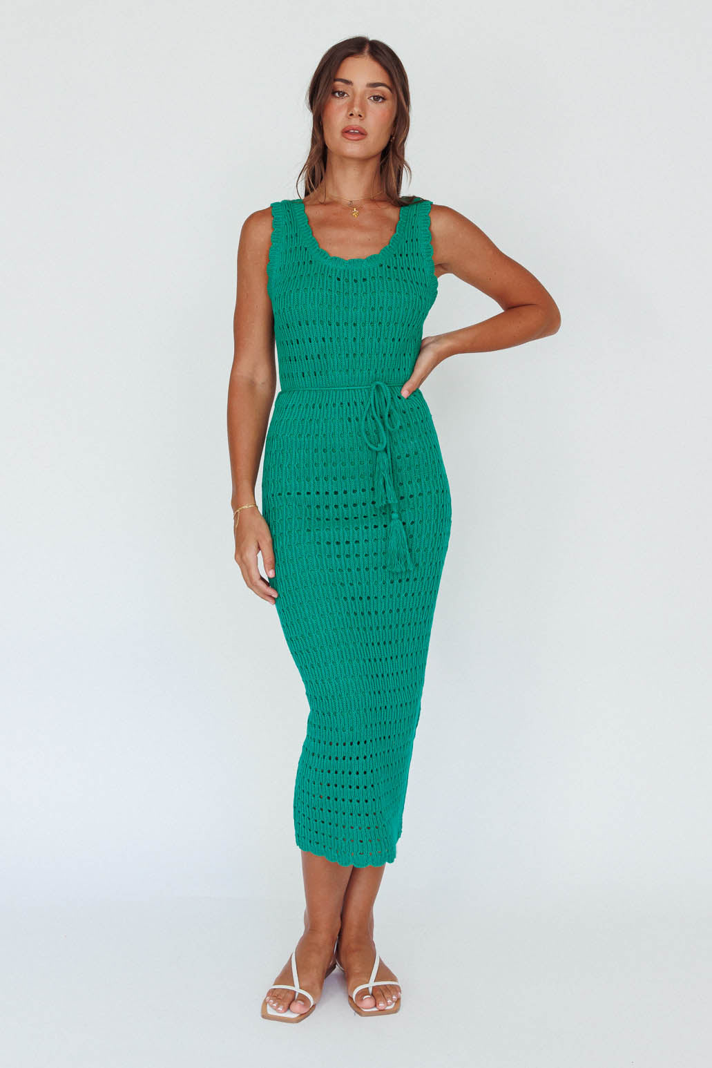 green emerald velvet dress Wander Lust Crochet Midi Dress Green– Selfie Leslie