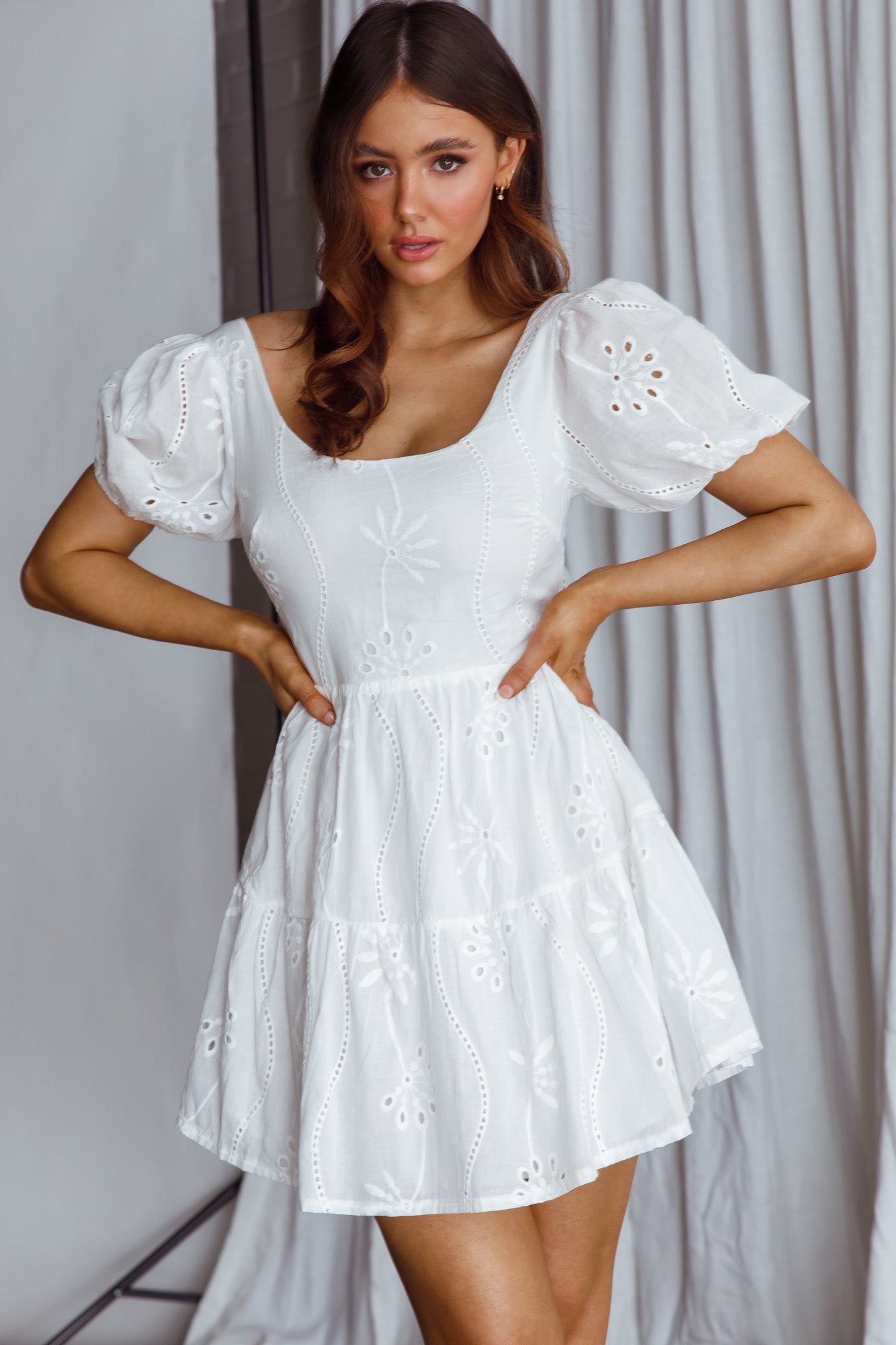 Marirose Tied Back A-Line Mini Dress White Marirose Tied Back A-Line Mini Dress White