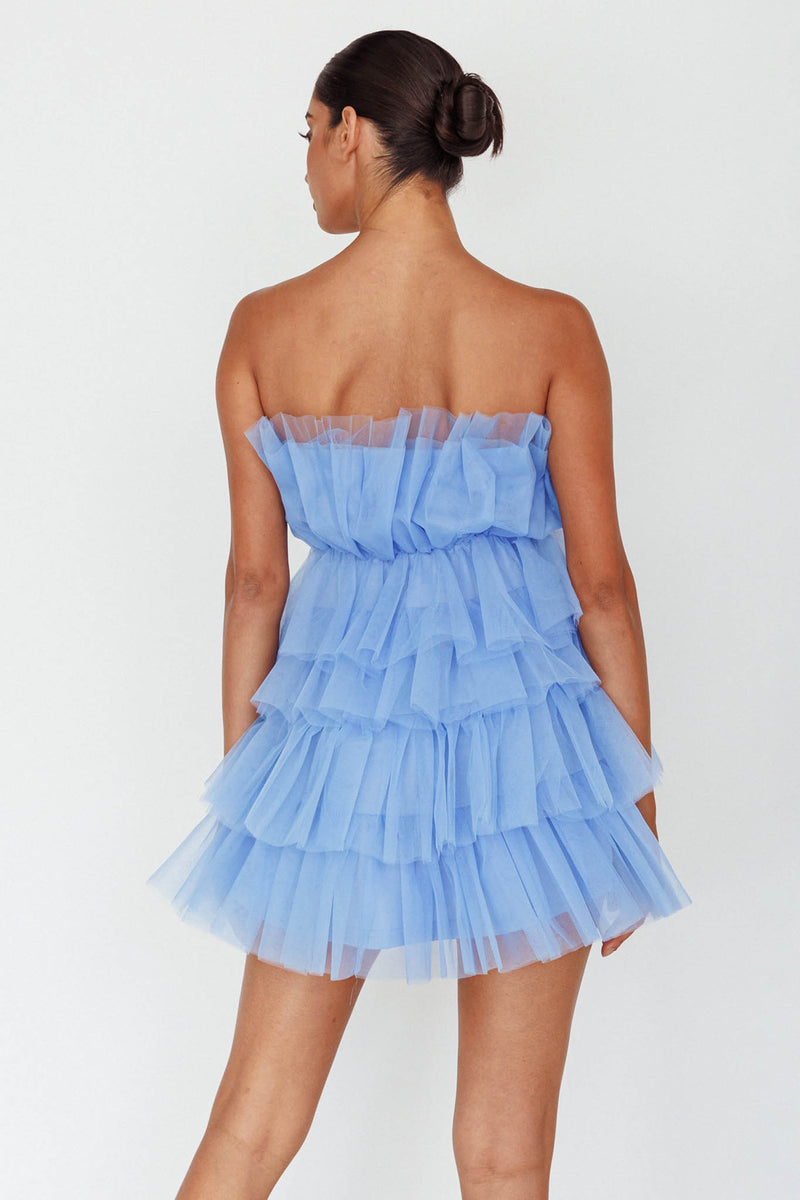 Bon Bon Tiered Mesh Mini Dress Blush main image 0