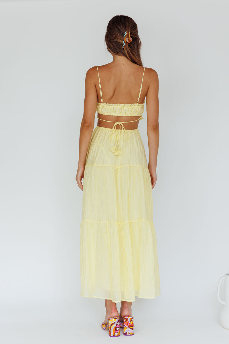 Eyona Cut-Out Back Print Maxi Dress Blue