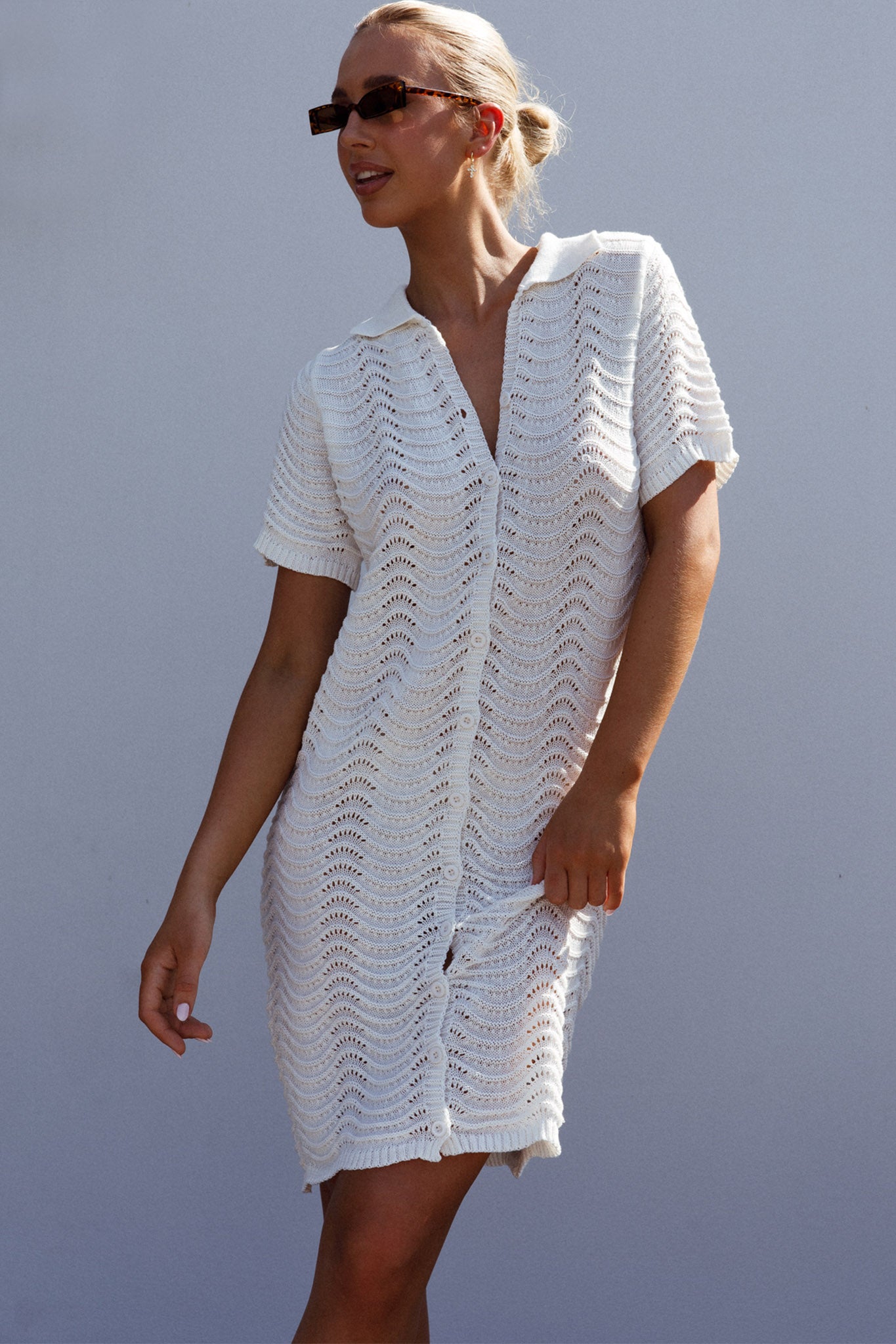 Glennon B Crochet Shirt Dress White– Selfie Leslie