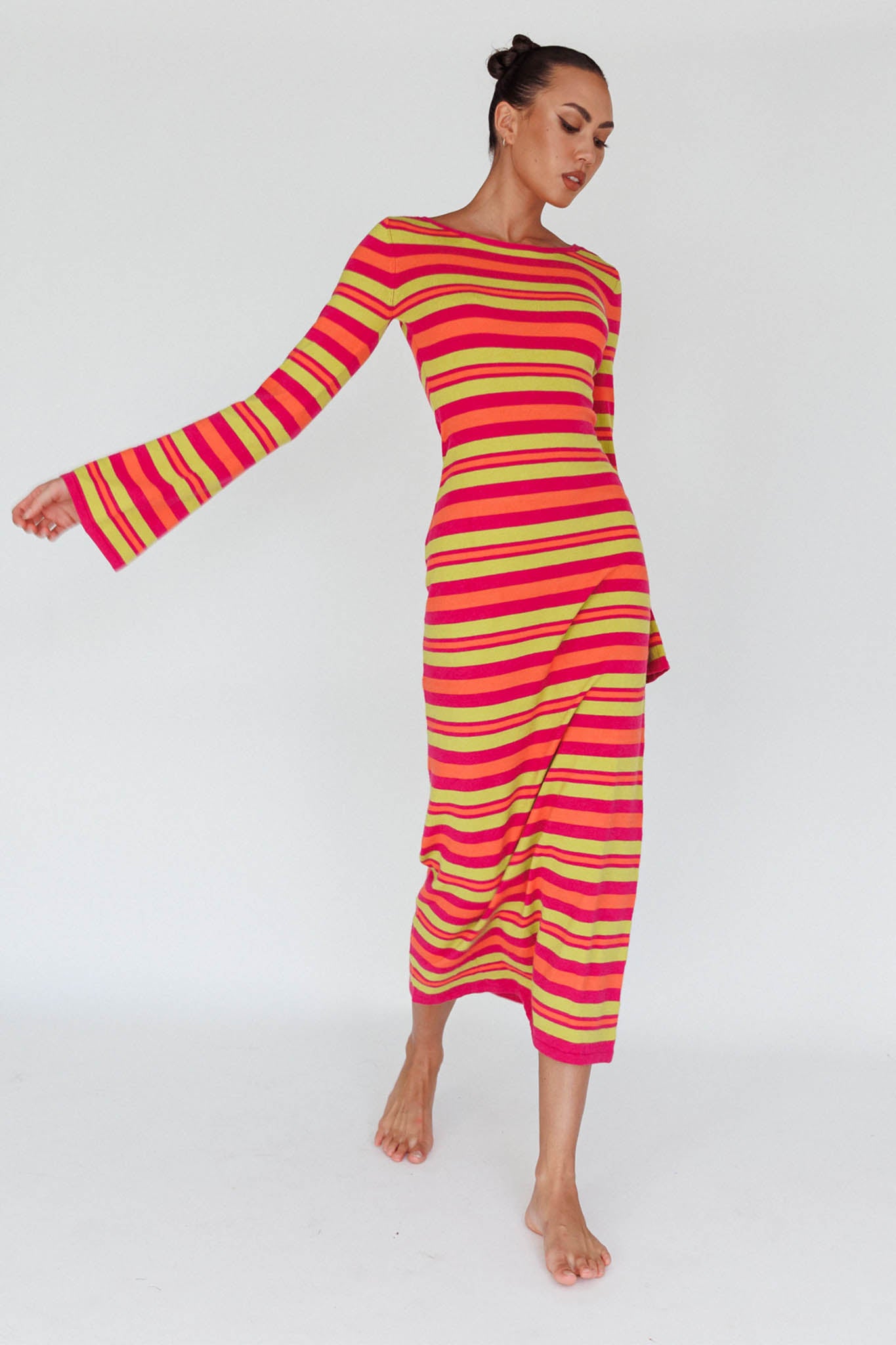ross dress for less port orange photos Jozie Long Sleeve Maxi Dress Stripe Orange