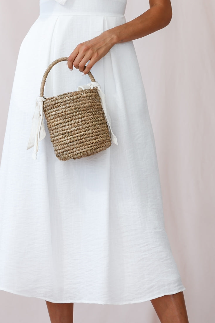 Hope Tie-Knot Bust Midi Dress White by Selfie Leslie