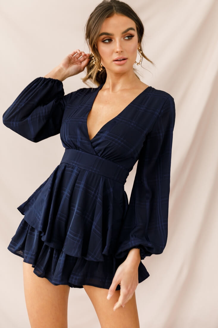navy blue romper dress Uptown Cowgirl Romper Dress - Navy, Small | Hazel and Olive