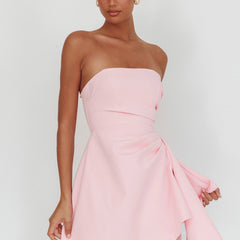 strapless open back dress Brittany Chiffon Maxi Dress
