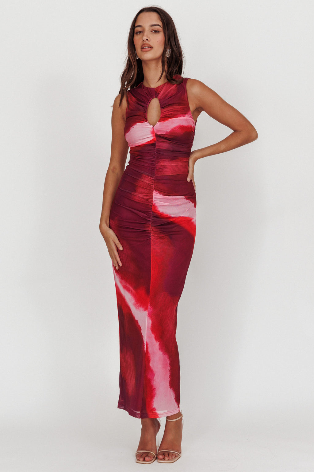 Star Keeper Bodycon Keyhole Maxi Dress Purple by Selfie Leslie