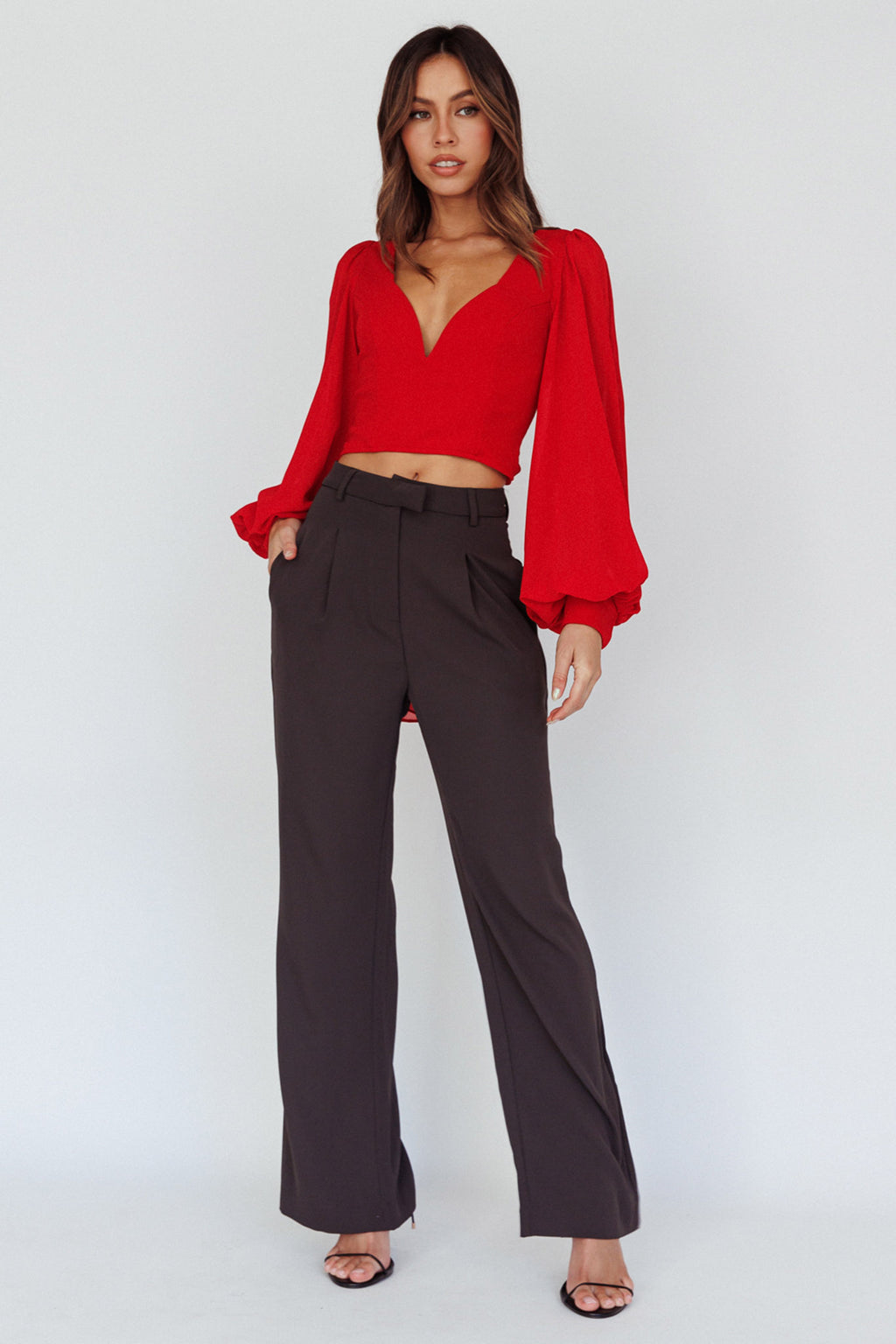 Romance Novel Sweetheart Neckline Open Back Top Red by Selfie Leslie