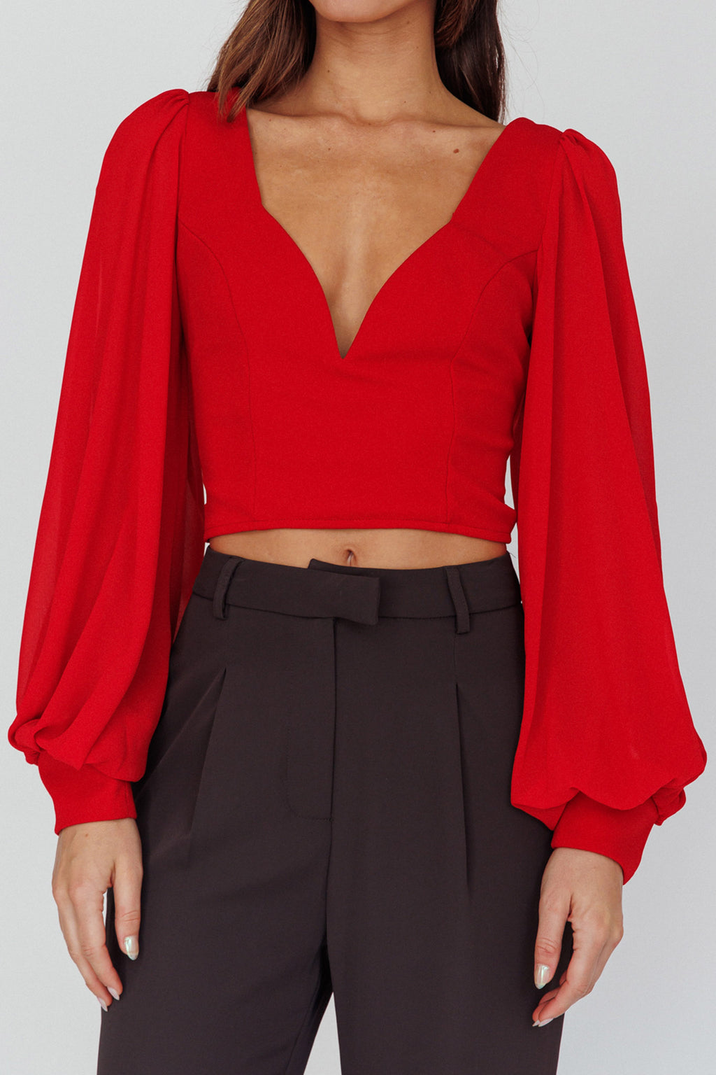 Romance Novel Sweetheart Neckline Open Back Top Red by Selfie Leslie