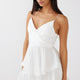 It's Complicated Crossover Bodice Flounce Romper White