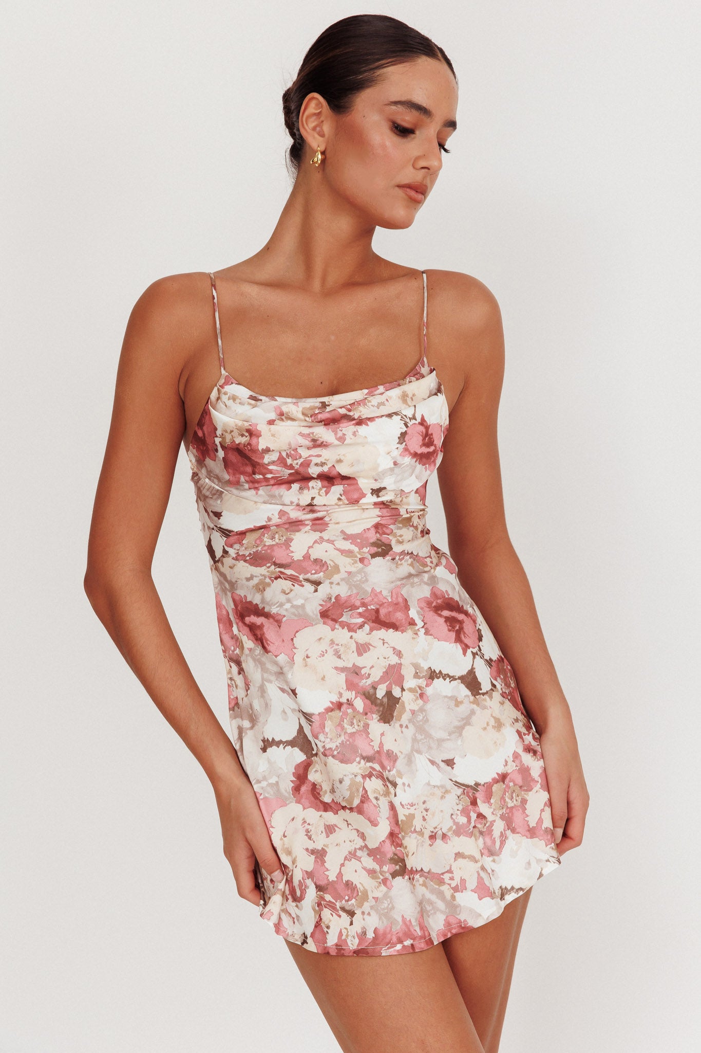 Well Versed Pleated Mini Dress Rose by Selfie Leslie