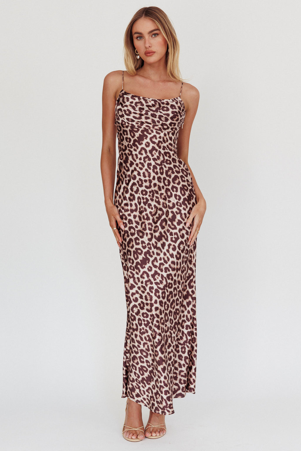 Well Versed Pleated Bust Maxi Dress Leopard by Selfie Leslie