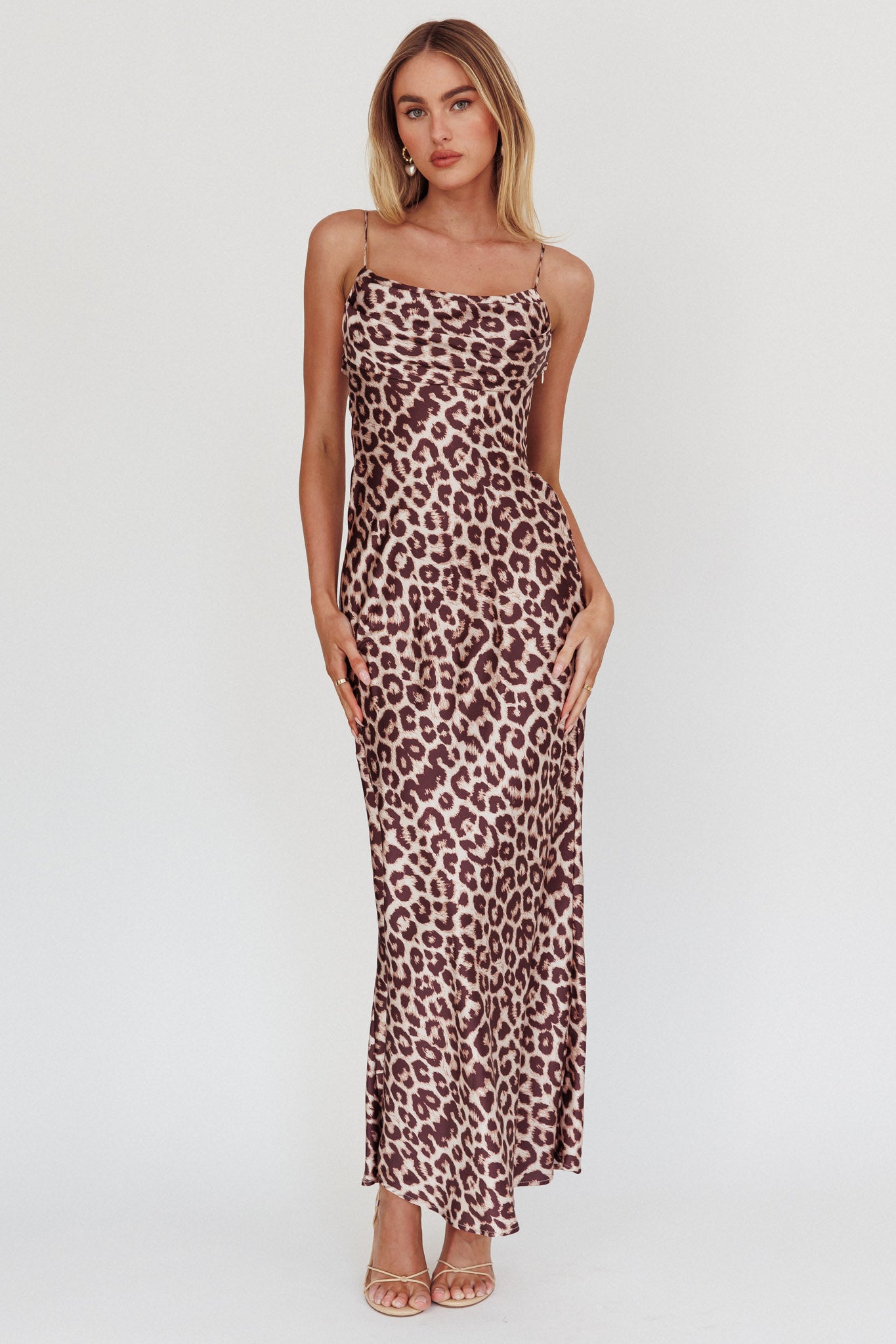 Well Versed Pleated Bust Maxi Dress Leopard by Selfie Leslie